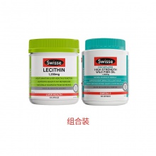 澳洲SWISSE 卵磷脂胶囊 150粒+深海鱼油软胶囊1500MG 400粒 组合装