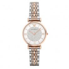  Armani/阿玛尼 满天星时尚优雅镶钻石英表女表金带珍珠贝母盘AR1926